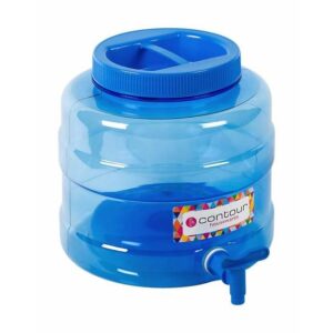 20L Plastic Water Canister - With Tap - Transparent Blue - Pack of 4
