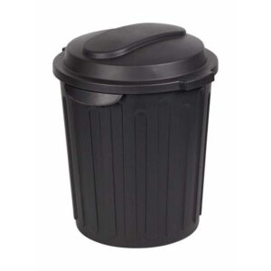60L Dust Bin - Plastic - Black - Pack of 5