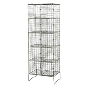 Wire Metal Locker - Powder Coated Steel Mesh - Double - 10 Doors - 5 Tier x 2