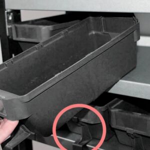 Front Stopper for Shelf Bin - Loose Parts Warehouse Storage Container - Plastic - Black