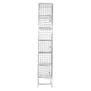 Wire Mesh Locker - Electro Plated - 6 Doors - 180 x 30 x 45cm