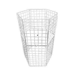 Steel Mesh Cylindrical Dump Bin - Adjustable Shelf - 60 x 60 x 97cm - White