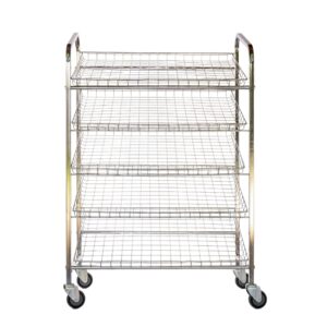 Wire Mesh Bread Trolley - Mobile - 5 Tier - Chromed - 153 x 110 x 58cm