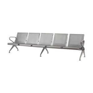 Airport Bench - Public Seating - New Chrome Deluxe - Indoor Use - Flat Packed - Five Seater - 289 x 68 x 78 cm