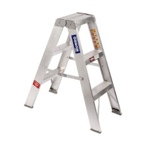 Aluminium Step Ladder - Double Sided - Heavy Duty Industrial - 3-Step - 0.9m