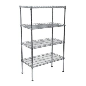 Wire Steel Shelving - Galvanised - 4 Shelves - 180 x 90 x 45 cm