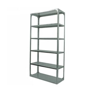 Bolted Shelving Steel Bay 6 Shelves - Uni-Angle - Six Shelf Kit - Galvanised - 274.3 x 91.4 x 91.4 cm