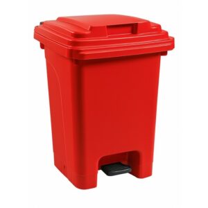 Plastic Pedal Bin - Foot Operated - 60L - Red