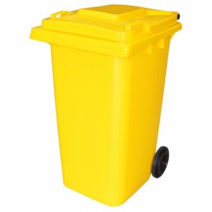 240L Wheelie Bin - 2 Wheel - Plastic - Yellow