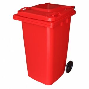 240L Wheelie Bin - 2 Wheel - Plastic - Red