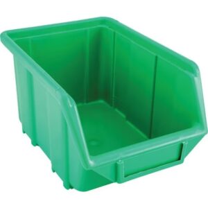 Senator Stack & Hang Plastic Bin - Small Parts Storage - SEN2 - with Label Holder - 24 x 15.5 x 12.5 cm - Green