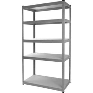 Matlock Standard Duty Shelving - Steel & Plywood - 5 Shelves - Grey - 100kg UDL Capacity - 40 x 101 x 183 cm