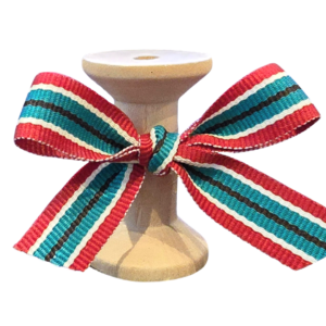 No 222 – Chocolate, Red, Light Cream & Peacock 15mm