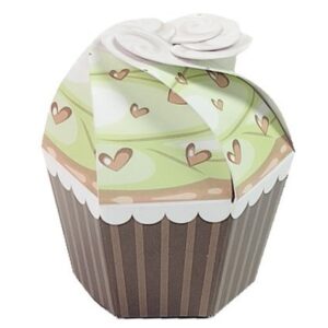 Cupcake Sweet Box – Lime green with hearts