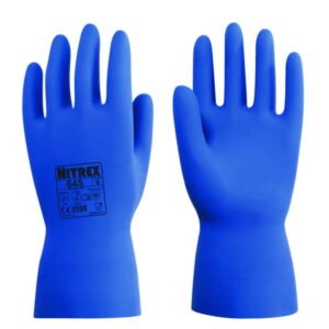 Chemical protective gloves Nitrex 440 XL (10) latex, blue, flocked inside, pack of 10 pair