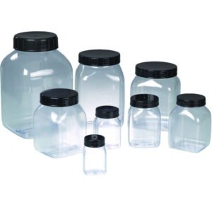 Bürkle Weithalsdose Vierkant 100 ml, PVC, mit Verschluss