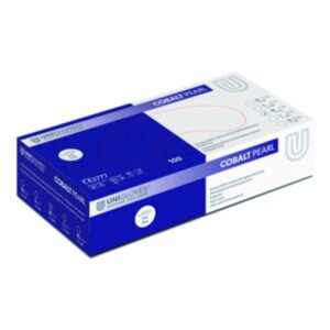 Unigloves Nitrile Gloves Cobalt Pearl Size XS, Powder-Free, Non-Sterile, Rolling Edges, Micro-Roughened Finger Tips, Pack of 100