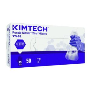 Kimberly-Clark KIMTECH Purple Nitrile* Xtra Gloves, Size XS, Purple, 300 mm, Powder-Free, Pack of 50