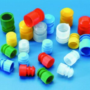 Kartell Caps for Test Tubes, 11–13 mm, Blue, PE, Pack of 100