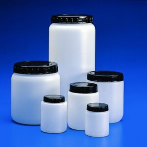 Kartell Cylindrical Jar 1500 mL HDPE White with Black Screw Cap