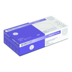 Unigloves Nitrile Gloves Violet Pearl Size S Powder Free, Non Sterile, Rolling Edges, Micro-Roughened Finger Tips, Pack of 100