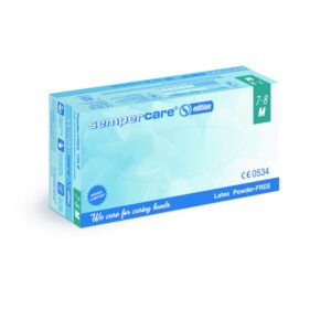 Semperit Sempercare Edition Latex Natural White Powder-Free Gloves, Size S (6–7), Pack of 100