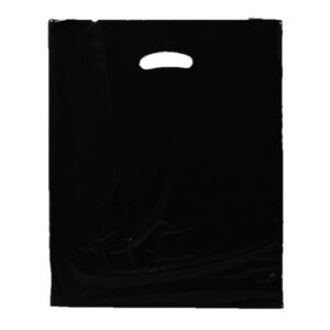 Black Plastic Carrier Bags (460+40x380mm)(500 Units)
