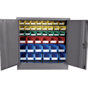 Louvre Panel & Linbin ® Storage Bin Half Size Cabinet Kit 1