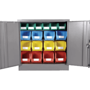 Louvre Panel & Linbin ® Storage Bin Half Size Cabinet Kit 3