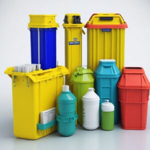 Biohazardous Bins With Lids, Plastic Yellow 5l - Each