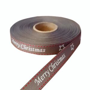 No 193 – Merry Christmas 20mm – Taupe, Light Grey & Red