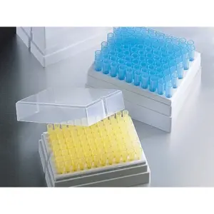 Pipette tips 100ul with filler, 96 place rack