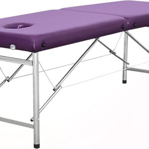 Massage Bed with bag Foldable Aluminum – with backlift function Purple