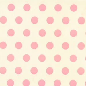 Cream with Pink Dot Giftwrap (5m x 50cm)