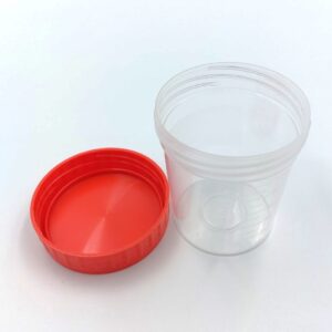 Urine Specimen Jar 250ml Red Lid