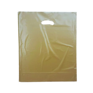Gold Plastic Carrier Bags (460+40x380mm)(1000 Units)