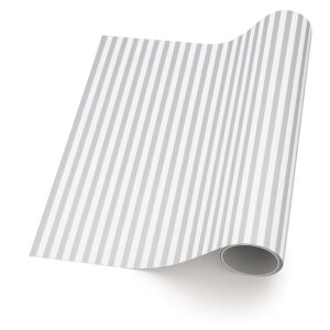 Thin Stripe – Silver on Pearl (5m x 50cm)