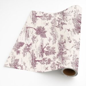 Countryside Toile in Burgundy – Giftwrap (50m x 50cm)