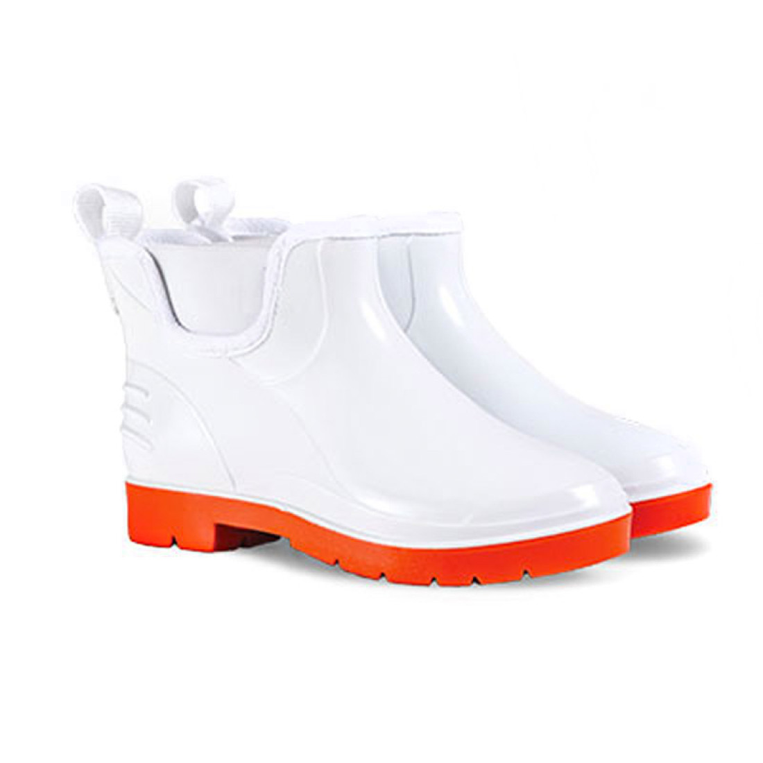 Wayne Ladies Slip-On Gumboots Size 4 White And Red