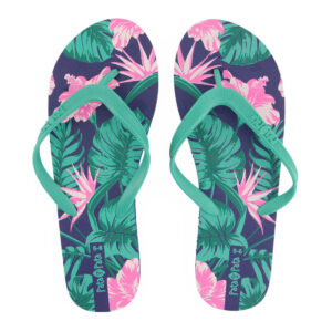 Alternative view of Pata Pata Ladies Flip Flops Green Floral Size 3/4